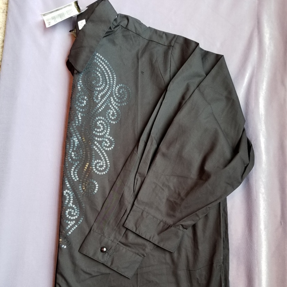 Men's Long sleeve Shirt Color Black Wearable Art